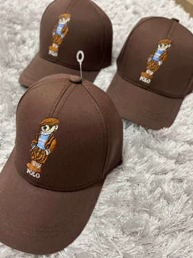 کلاه کتان وارداتی تدی polo قهوه ای