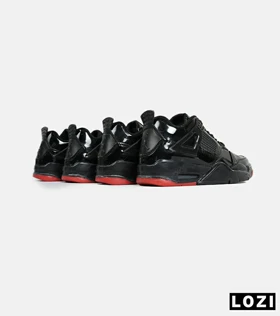 کتانی ساق‌دار زنانه و مردانه مشکی ورنی Nike air jordan 4