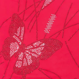 بلوز آستین کوتاه زنانه ویسکوز طرح پروانه