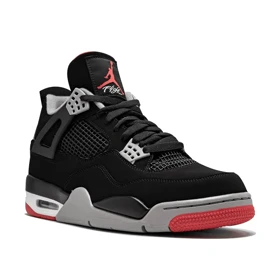 کتانی نایک جردن4 مشکی طوسی قرمز مستر Nike Air Jordan 4 Retro Bred 2019 sneakers