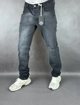 شلوار اسلیم فیت مردانه ذغالی ساده 128