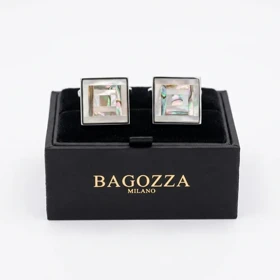 دکمه سردست لاکچری صدف مربعی برند Bagozza