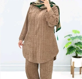 ست مانتو و شلوار زنانه مخمل پاییزی
