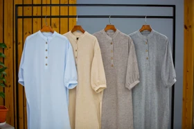 مانتو جلو بسته داماسک پایین هلال