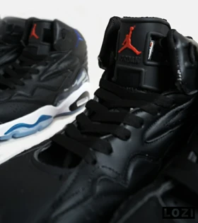 کفش کتانی ساق‌دار مردانه مشکی آبی Nike air jordan 6
