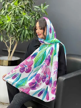 شال طرح برگ آبرنگی