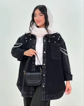 شومیز مانتویی سرشونه مرواریدی