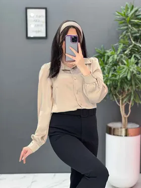 شومیز ساتن شش دکمه