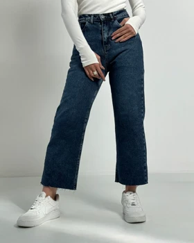 شلوار پایین کات آبی کد 1000196