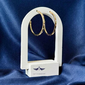 گوشواره حلقه‌ای نگین‌دار روژان