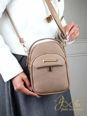 کیف دوشی زنانه برند YONIQ کد K606 (نسکافه ای روشن)