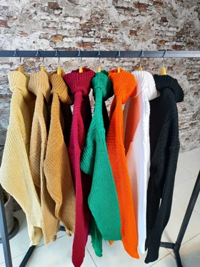 بافت یقه شل بلند کد 50124