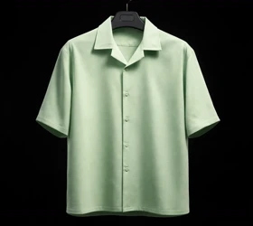 پیراهن مازراتی مردانه سبز آدامسی قواره لش آستین سه ربع استایل 2026