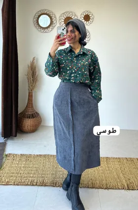 دامن مخمل کبریتی