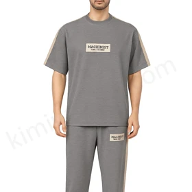 ست تیشرت و شلوار مردانه لانگ پنبه ملانژ