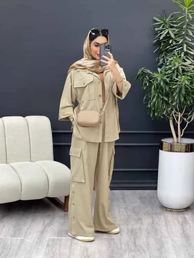 ست مانتو و شلوار دو جیب پیله