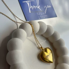 گردنبند لاکت قلبی با حک عکس داخل گردنبند