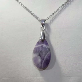 گردنبند سنگ آمیتیست اشک کوچک