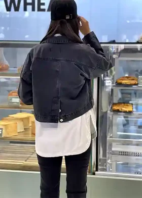 کت جین نگین زغالی 4001