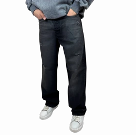 شلوار جین بگ (Baggy Fit) مردانه زاپ‌دار آبی تیره