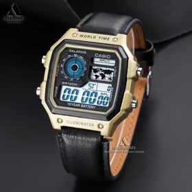 ساعت کاسیو بند چرمی Casio AE-1200WH-1832 (طلایی)