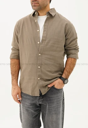 پیراهن مردانه آستین بلند لینن کد20000067