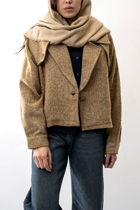 کت یقه برگردان گتردار زنانه