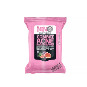 دستمال مرطوب پاک‌کننده آرایش صورت نینو ضد آکنه مناسب پوست مستعد جوش بسته 27 برگی