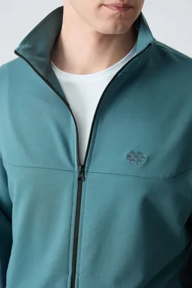 کت و شلوار ورزشی مردانه ساده با بافت نرم و ضخیم نخی سبز جنگلی - 85260 T15ER-85260
