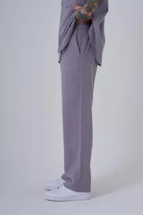 شلوار گشاد خاکستری کتانی مردانه PNT4224