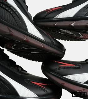 کفش کتانی ساق‌دار مشکی قرمز سفید Reebok Shaq Attaq