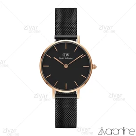 ساعت دنیل ولینگتون زنانه حصیری رزگلد مشکی اسمال 102492