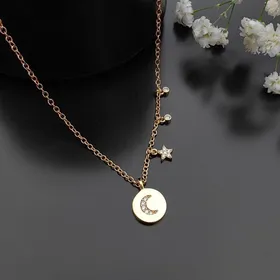 گردنبند پلاک ماه و ستاره ژوپینگ کد 343