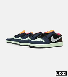 کفش کتانی مردانه و زنانه مشکی سبز سرمه ای NIKE jordan 1