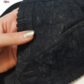 سوتین زنانه مدل شکوفه باریک مشکی کد 5054