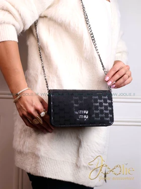 کیف دوشی زنانه میو میو کد K1439 (مشکی)