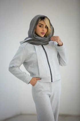 سویشرت زنانه کلاهدار استردار