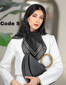 روسری حریرنخ مشکی تابستانه 4394