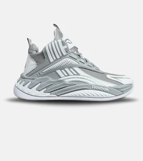 کفش کتانی ساق‌دار طوسی سفید Reebok Shaq Attaq