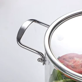 قابلمه پیرکس دسته استیل