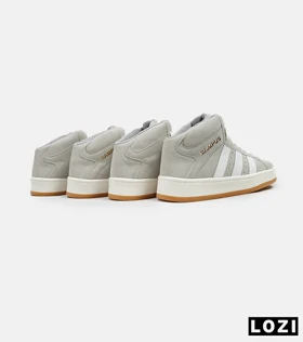 کفش کتانی نیم ساق مردانه و زنانه طوسی سفید ADIDAS Campus