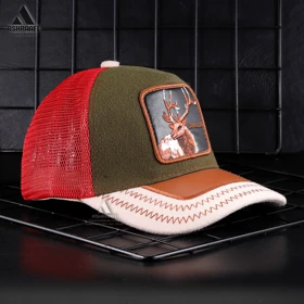 کلاه گورین طرح گوزن Trucker Cap HA39 (زرشکی)