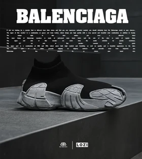 کفش کتانی مردانه مشکی طوسی BALENCIAGA مدل 6939