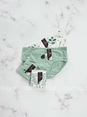 شورت اسلیپ نخ پنبه عروسکی سبز طرح آووکادو