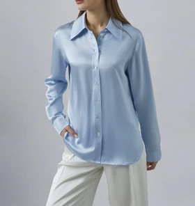 شومیز silk ابی اسمانی 371