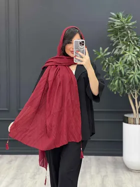 شال پلیسه طرح لوزی