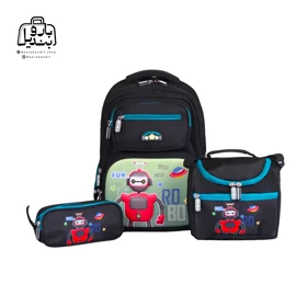 کوله‌پشتی مدرسه هونکا کد 2620 طرح ربات (مشکی)