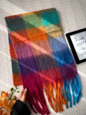 بیگ اسکارف پشمی رنگین کمان کد 400