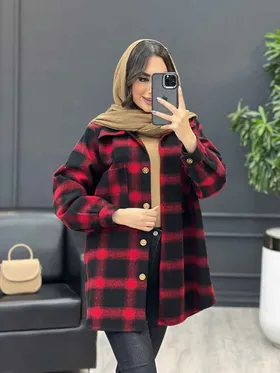 شکت دو جیب دکمه چوبی