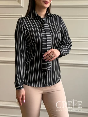 شومیز سیلک یقه کرواتی